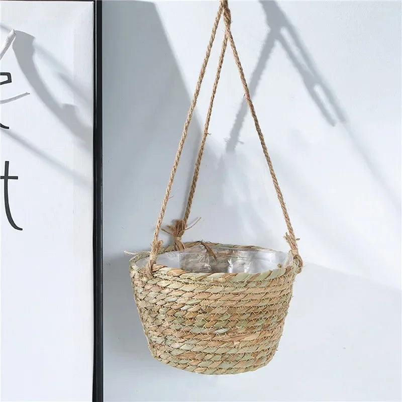 Panier suspendu en fibres végétales pour plante – 50 cm