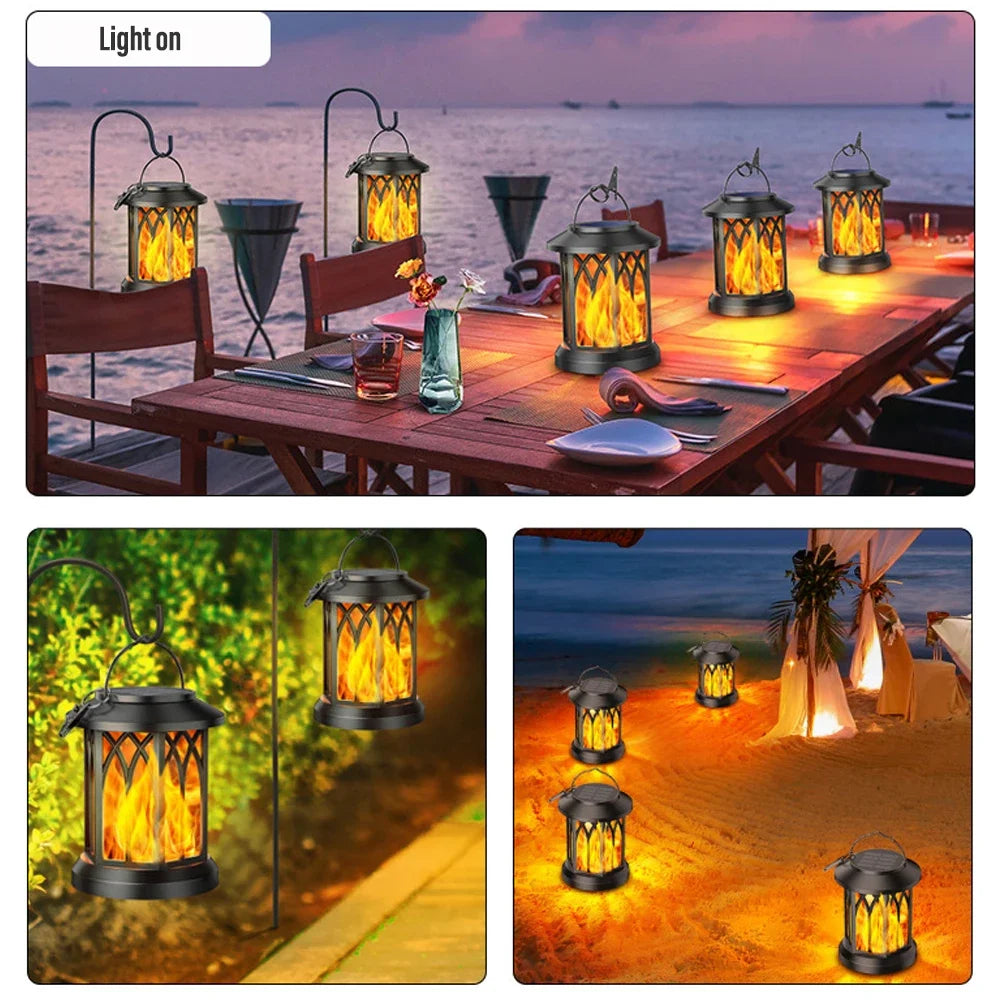 Lampe solaire DEL à effet de flamme – IP65