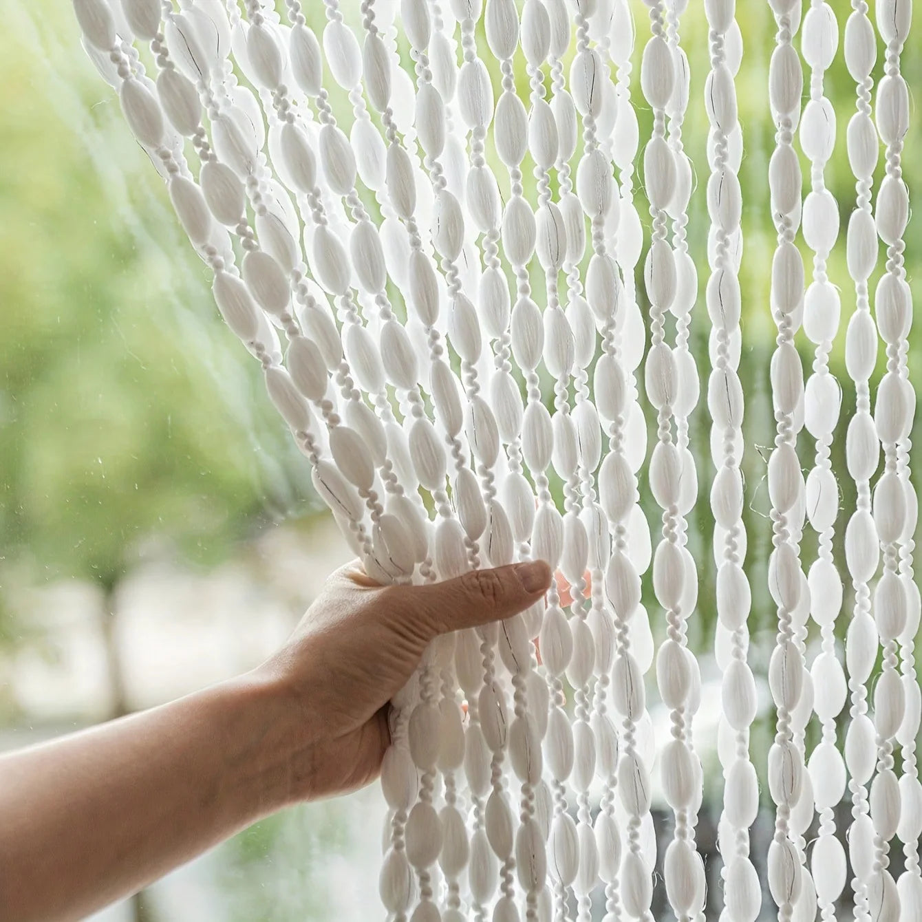 Rideau décoratif bohème à pompons – 100 × 200 cm