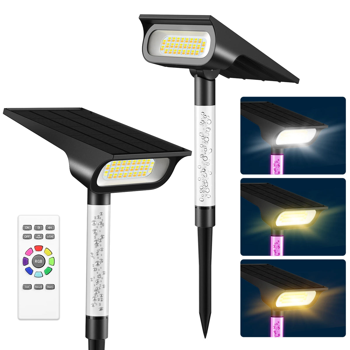 Ensemble de 2 lampes solaires DEL extérieures – IP65