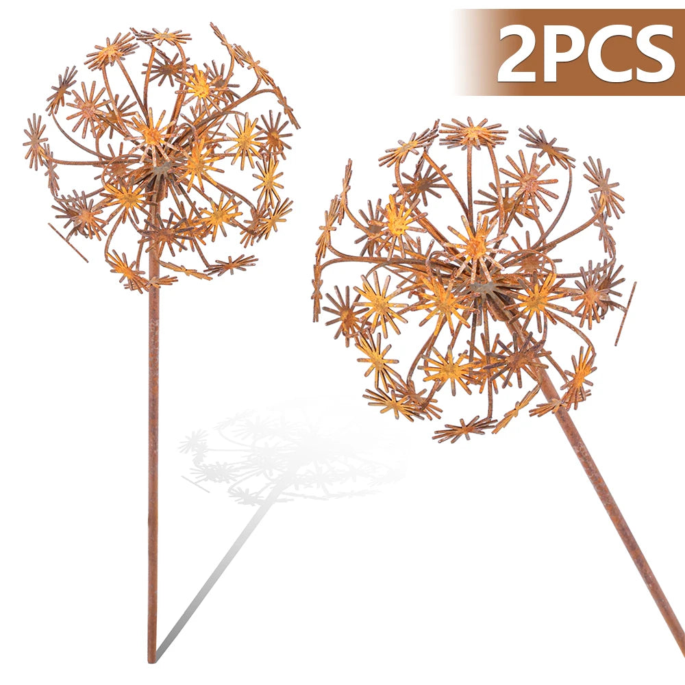 Ornements floraux en métal (2 pièces), décoration de jardin naturelle et élégante