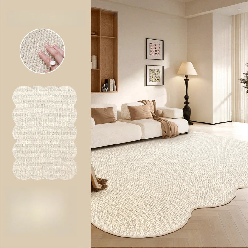 Tapis de chambre à coucher antidérapant, 1 pièce, tapis de sol en jute tissé irrégulier pour salon, tapis vintage bohème, tapis durable pour sol de maison