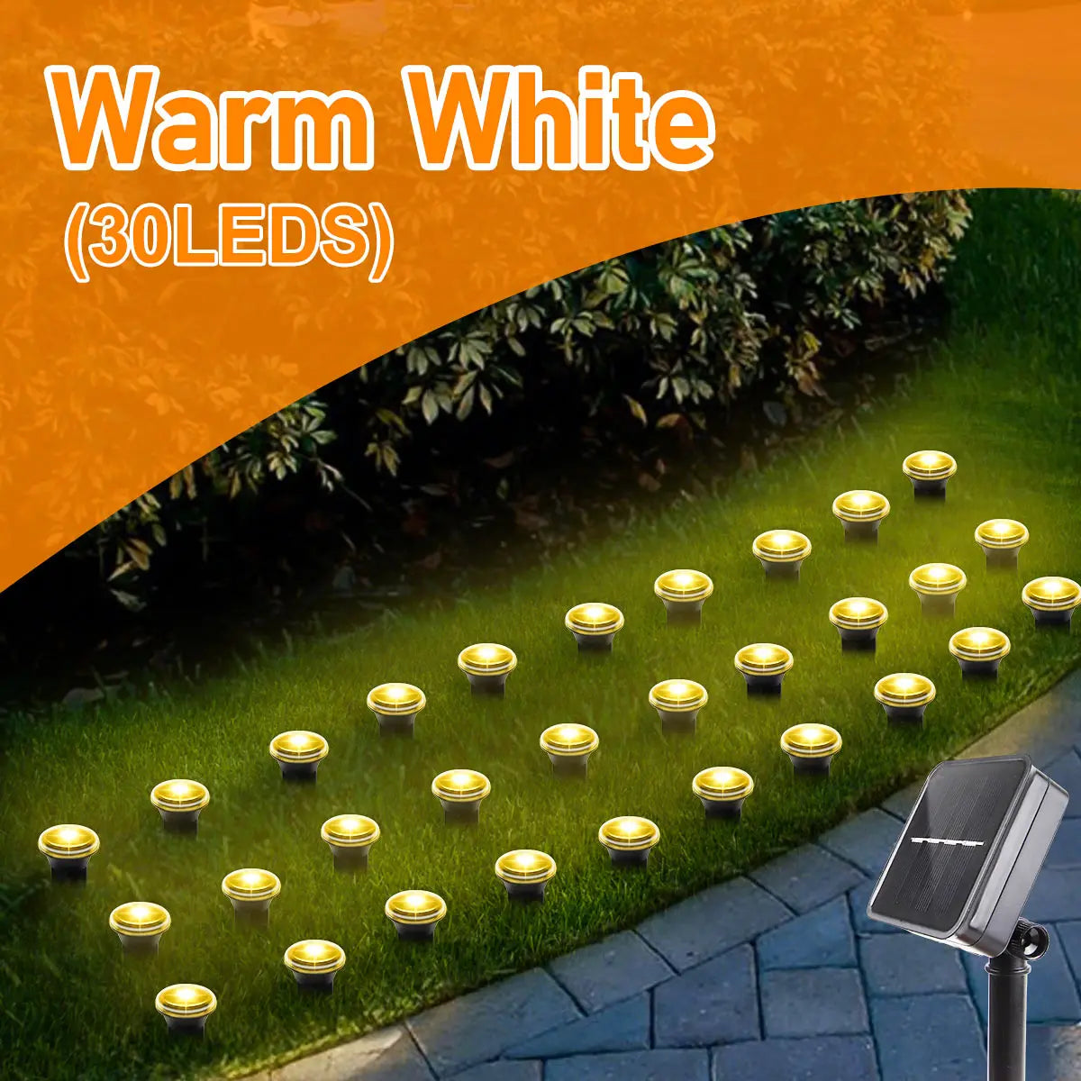 Balises solaires pour allée et jardin – 15 ou 30 DEL, 8 modes
