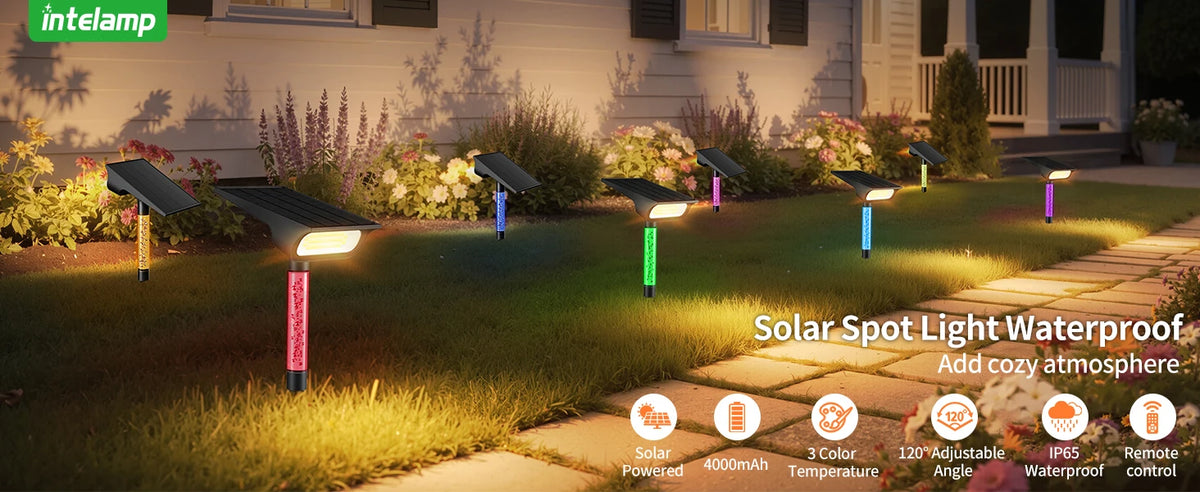 Ensemble de 2 lampes solaires DEL extérieures – IP65