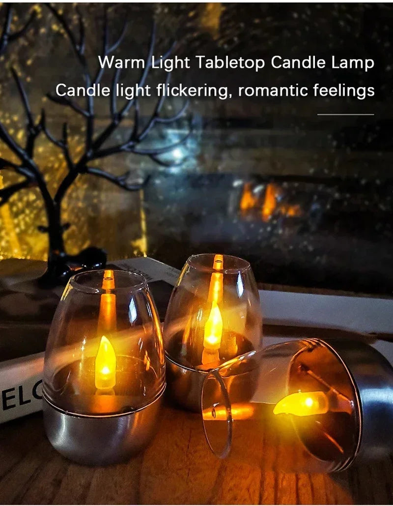 Bougies solaires LED sans flamme, rechargeables, lumière de nuit pour mariage, fête, décoration de jardin, lampe solaire extérieure étanche