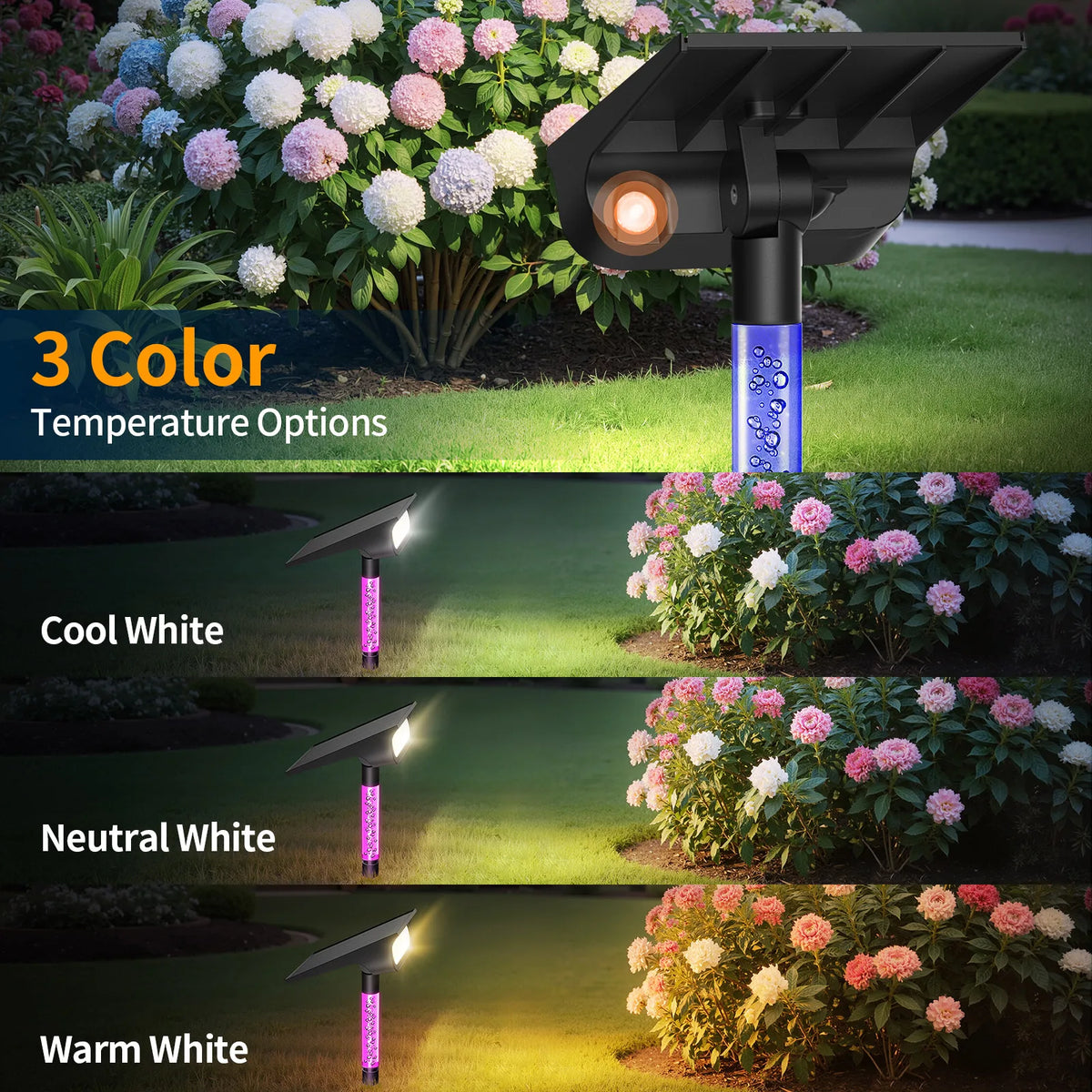 Ensemble de 2 lampes solaires DEL extérieures – IP65