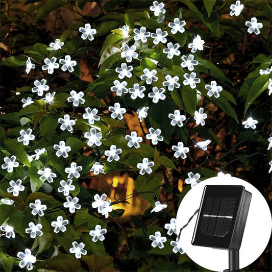 Outdoor Lighting 5/7/12M  Wedding Party Solar Flower String Lights Fairy LED Lights String for Home Garden Decoration