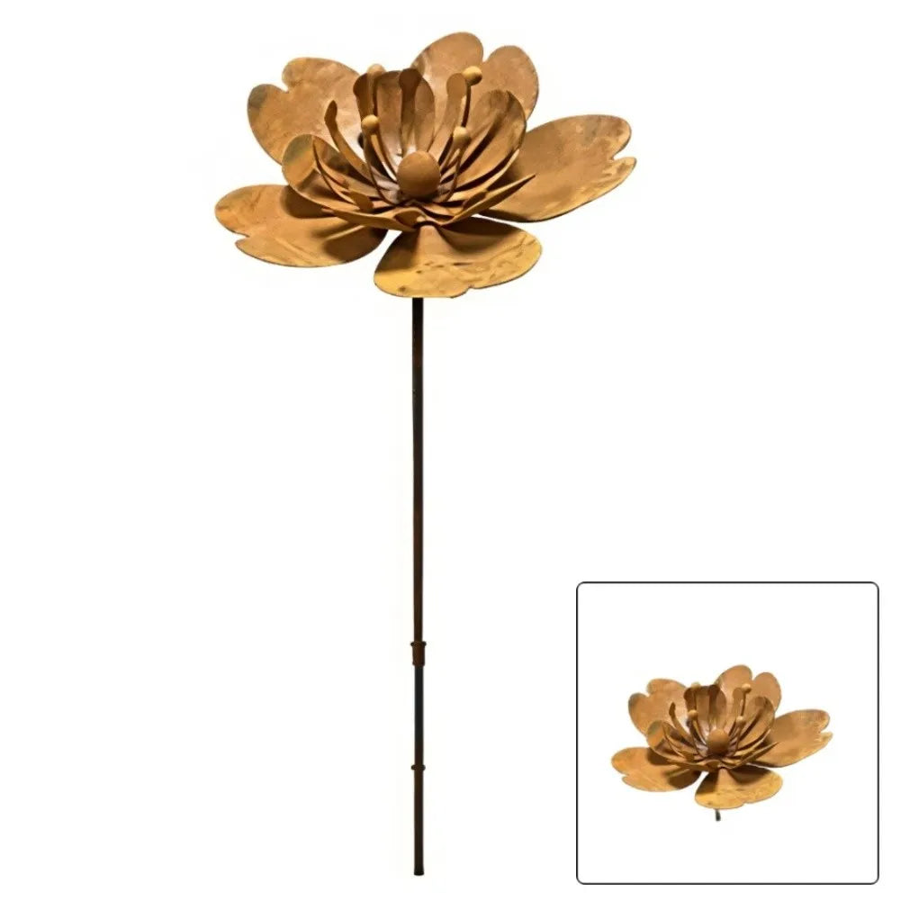 Décoration de jardin en fer à motif de fleurs – 45 cm