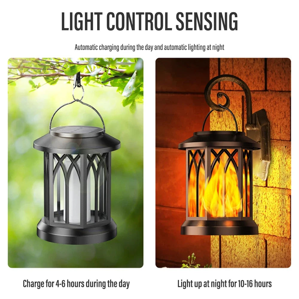 Lampe solaire DEL à effet de flamme – IP65