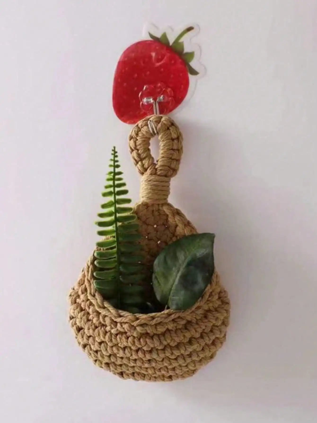 Panier mural tressé bohème, jardinière décorative suspendue