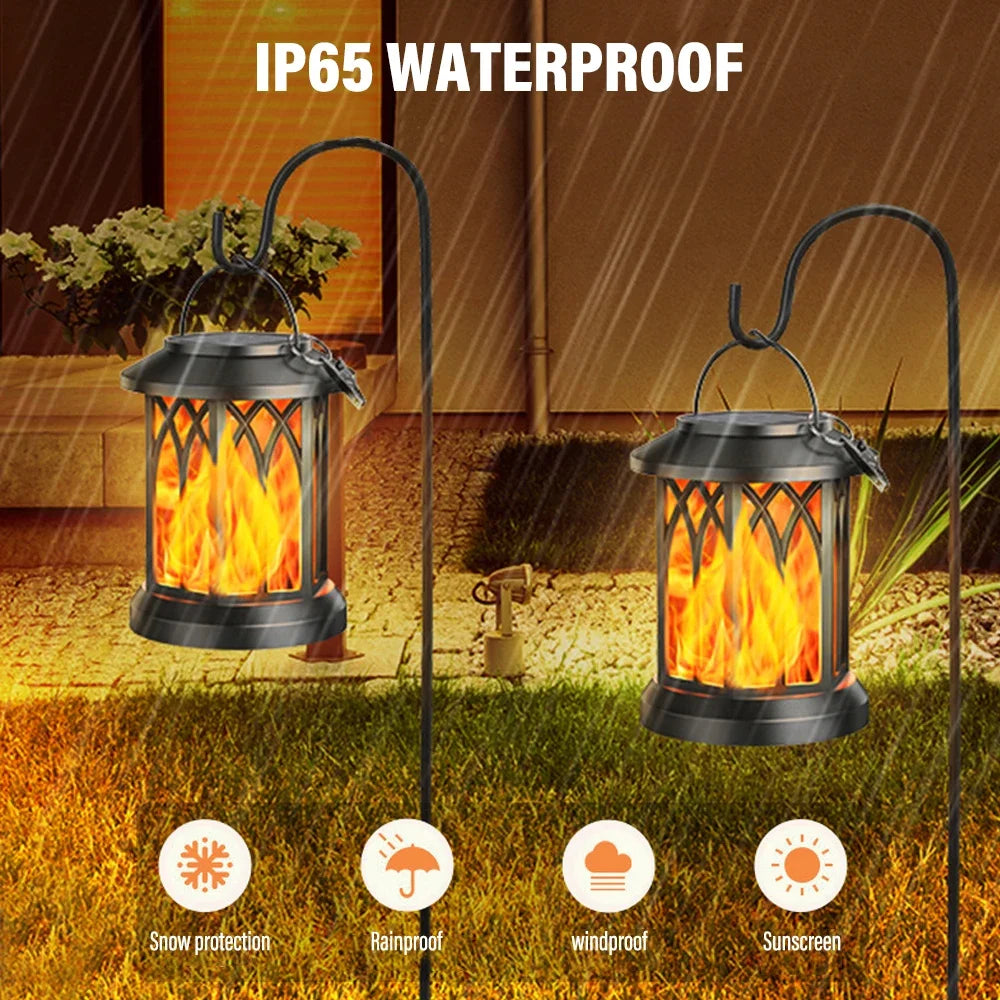 Lampe solaire DEL à effet de flamme – IP65