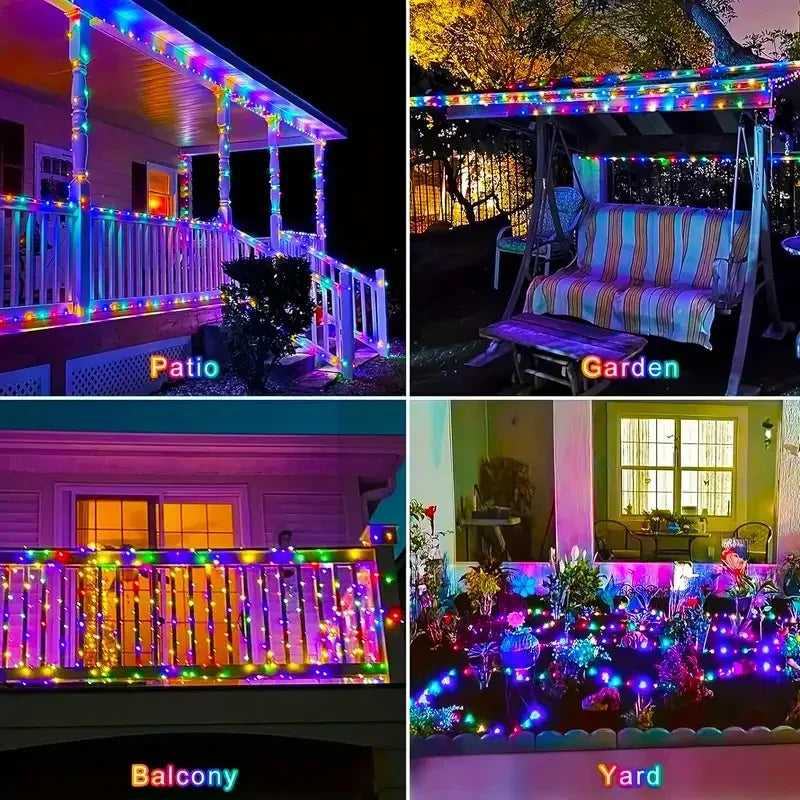 Guirlande solaire LED extérieure en fil de cuivre