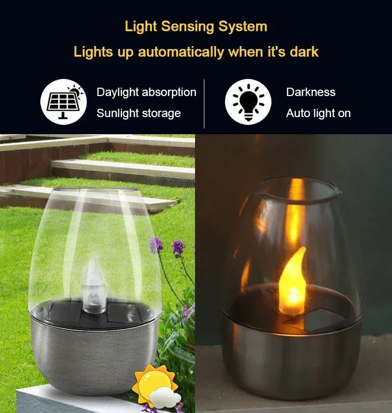 Bougies solaires LED sans flamme, rechargeables, lumière de nuit pour mariage, fête, décoration de jardin, lampe solaire extérieure étanche