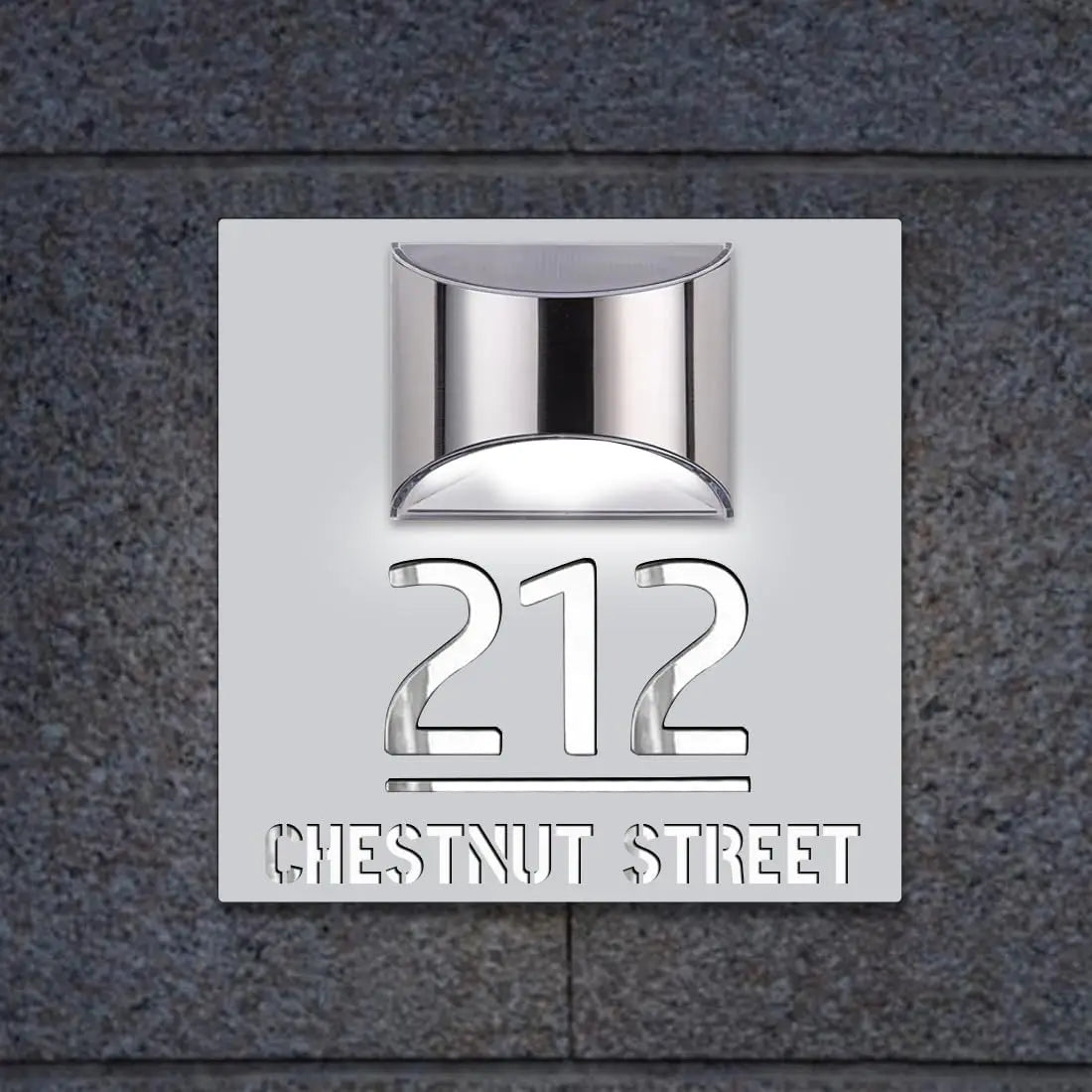 Numéro civique solaire personnalisé, Plaque d'adresse extérieure LED
