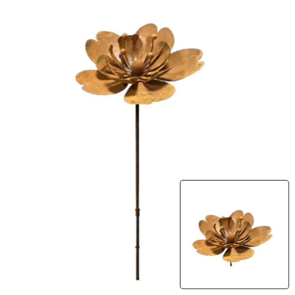 Décoration de jardin en fer à motif de fleurs – 45 cm