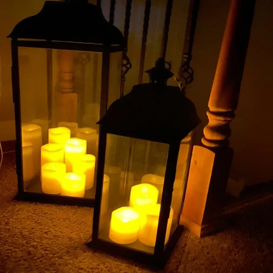 Bougie LED à effet de flamme vacillante, sans flamme réelle, fonctionnant sur piles, lampe à bougie LED électronique pour Noël, mariage, fête et décoration intérieure.