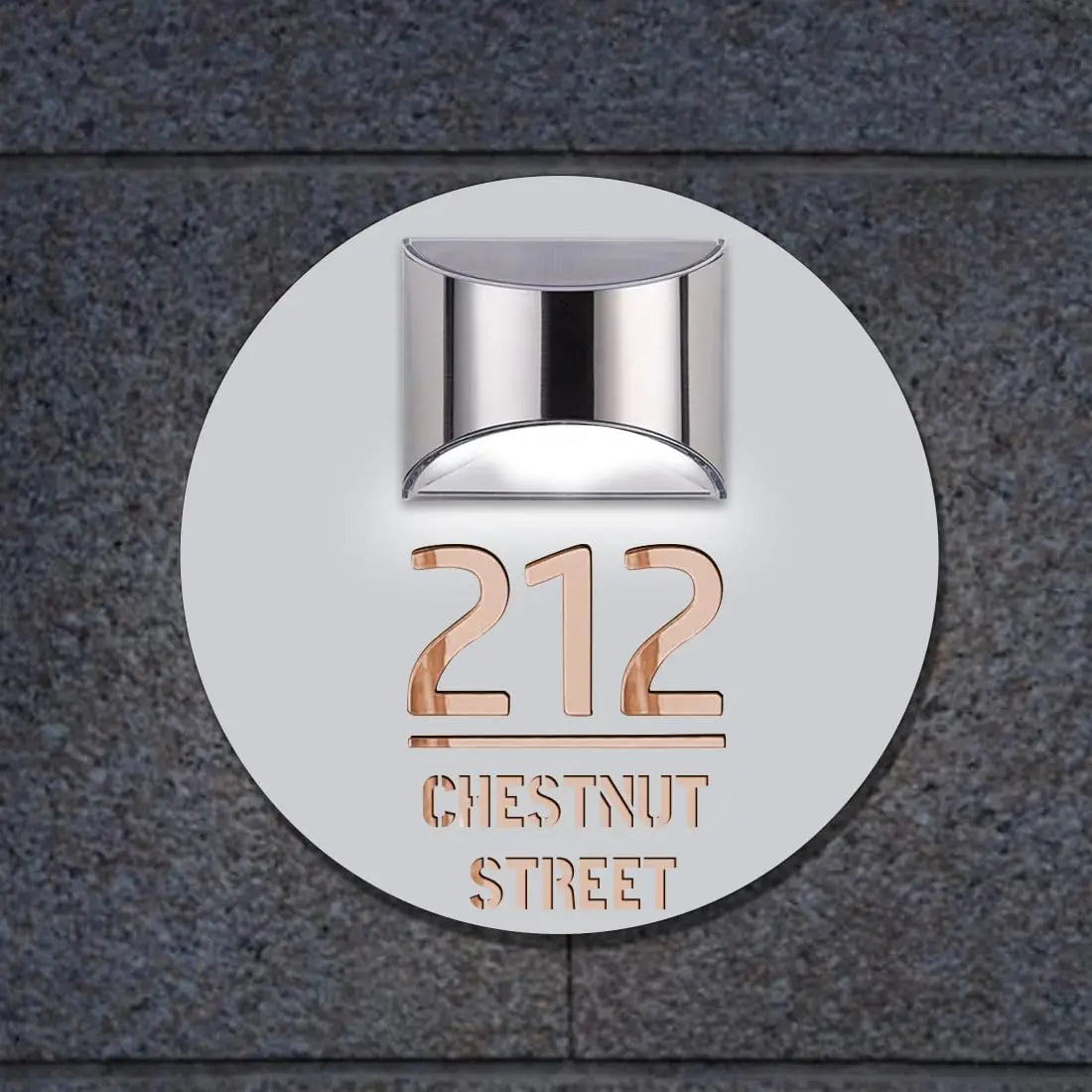 Numéro civique solaire personnalisé, Plaque d'adresse extérieure LED