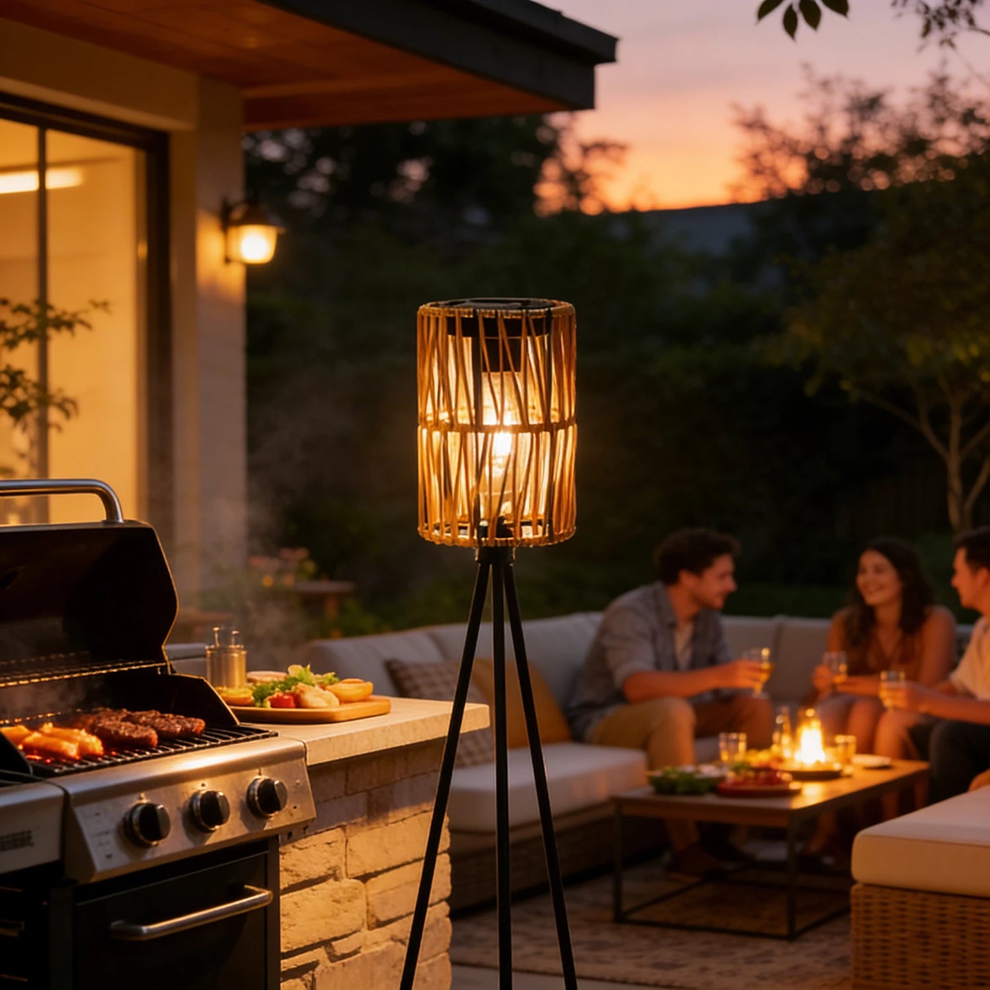 Lanterne solaire sur trépied – éclairage décoratif extérieur