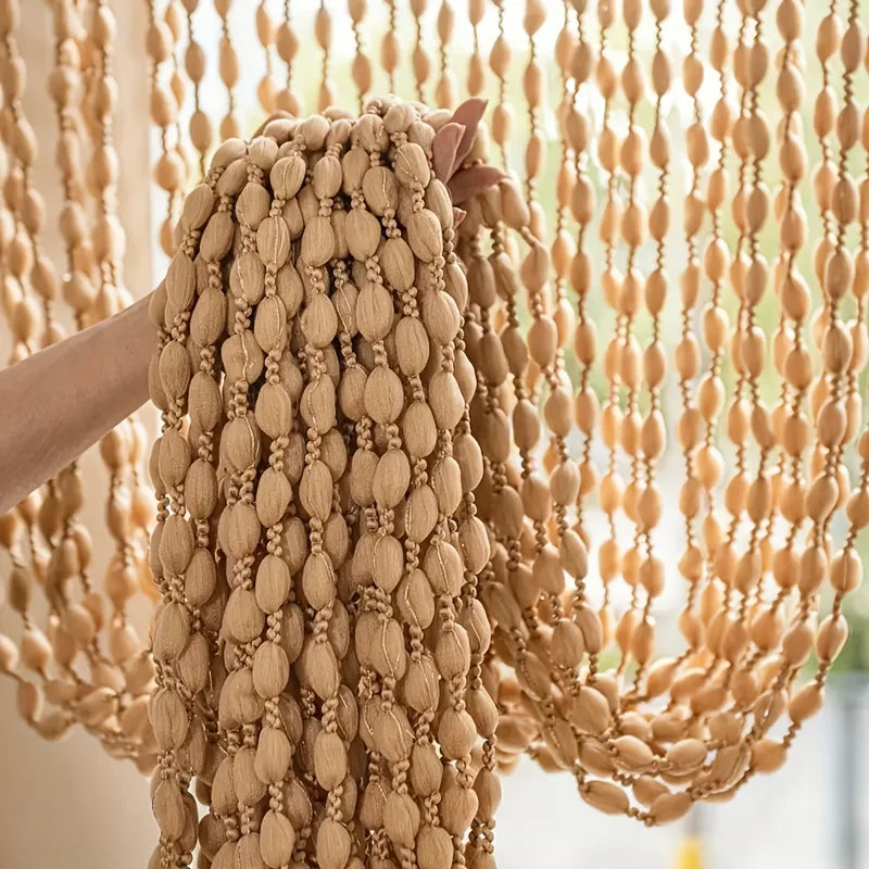 Rideau décoratif bohème à pompons – 100 × 200 cm
