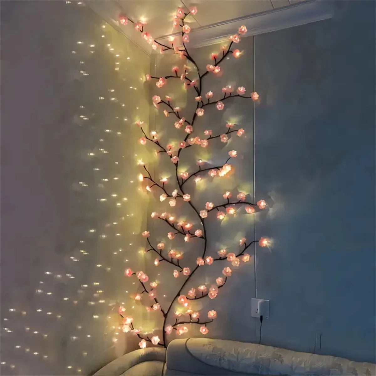 Branches lumineuses fleurs de cerisier – 96 DEL et 8 modes