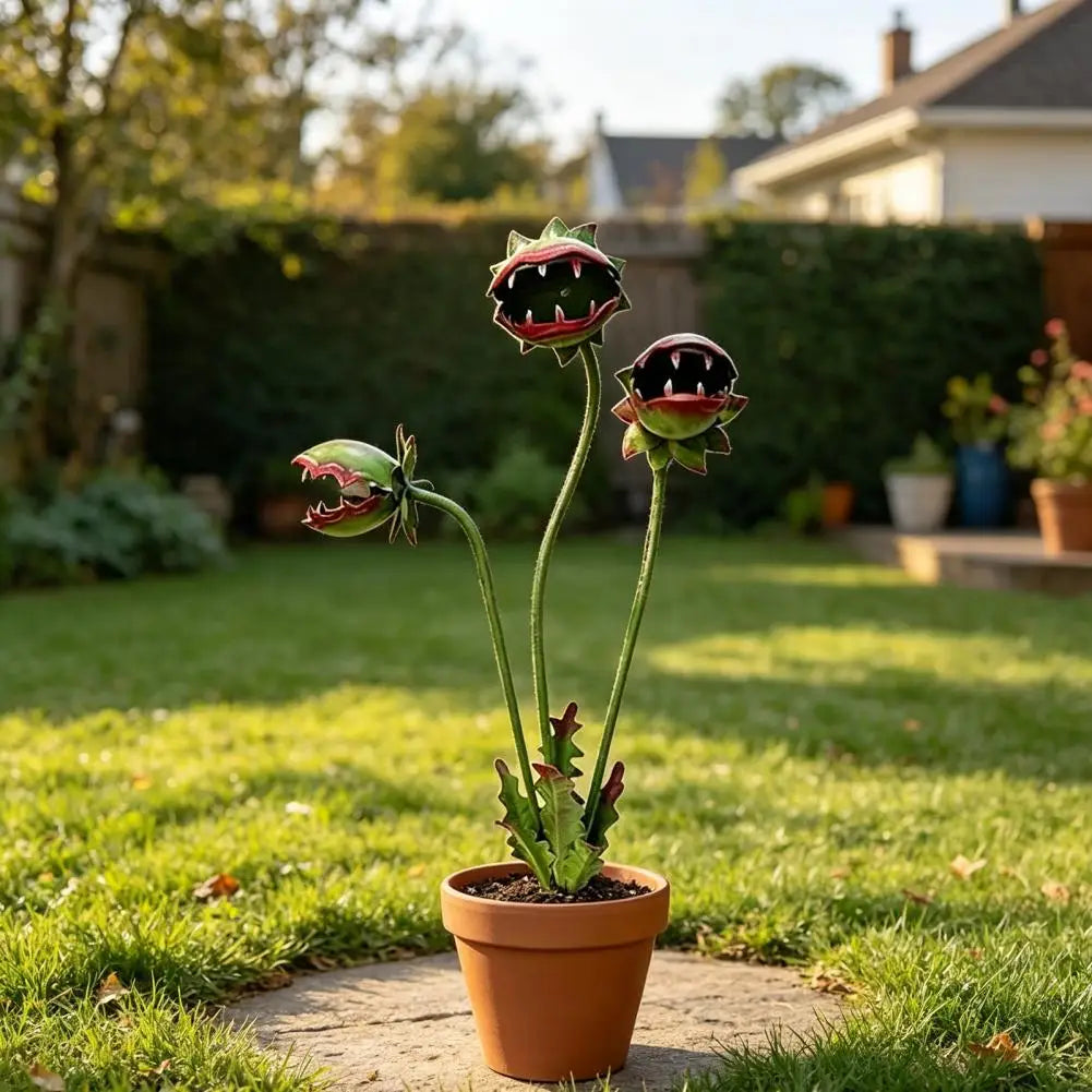 Décoration de jardin plante carnivore – sculpture extérieure originale