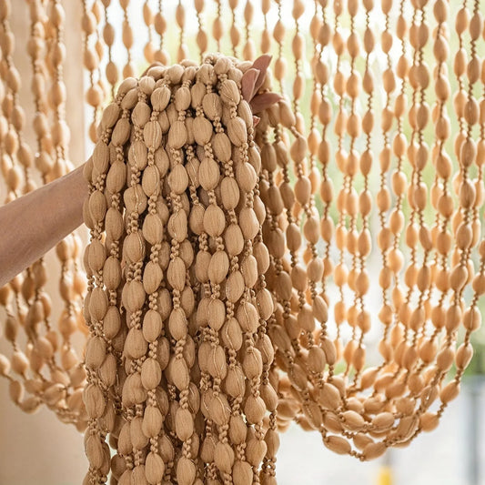 Rideau décoratif bohème à pompons – 100 × 200 cm
