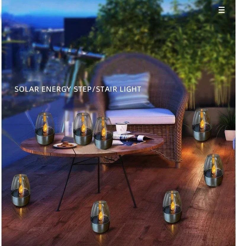Bougies solaires LED sans flamme, rechargeables, lumière de nuit pour mariage, fête, décoration de jardin, lampe solaire extérieure étanche