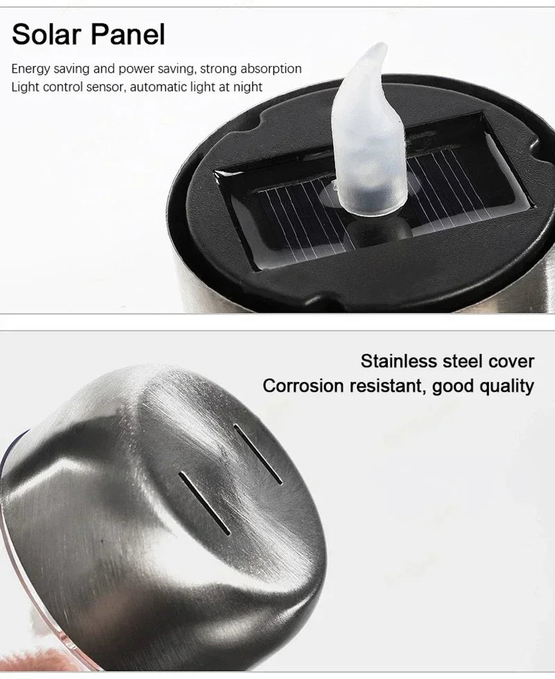 Bougies solaires LED sans flamme, rechargeables, lumière de nuit pour mariage, fête, décoration de jardin, lampe solaire extérieure étanche