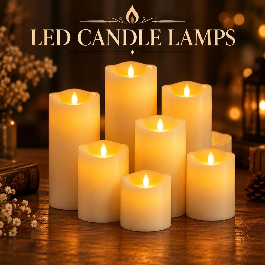 Bougie LED à effet de flamme vacillante, sans flamme réelle, fonctionnant sur piles, lampe à bougie LED électronique pour Noël, mariage, fête et décoration intérieure.