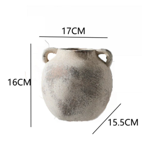 Cache-pot en argile artisanale texturée – Collection Terre Naturelle