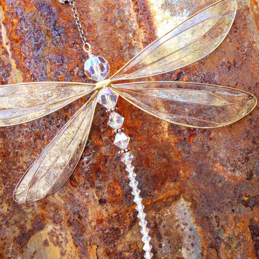 Decorative Metal Wing Dragonfly - Garden & Window Hanging