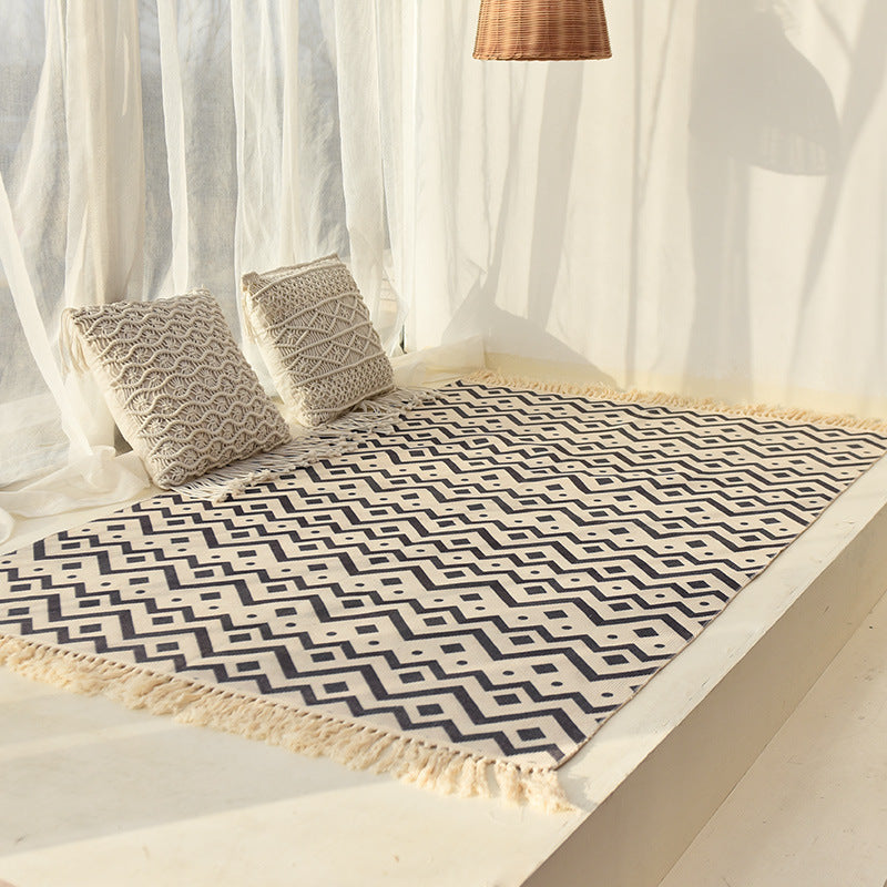 Nordic Minimalist Cotton And Linen Floor Mats Living Room Sofa Carpet