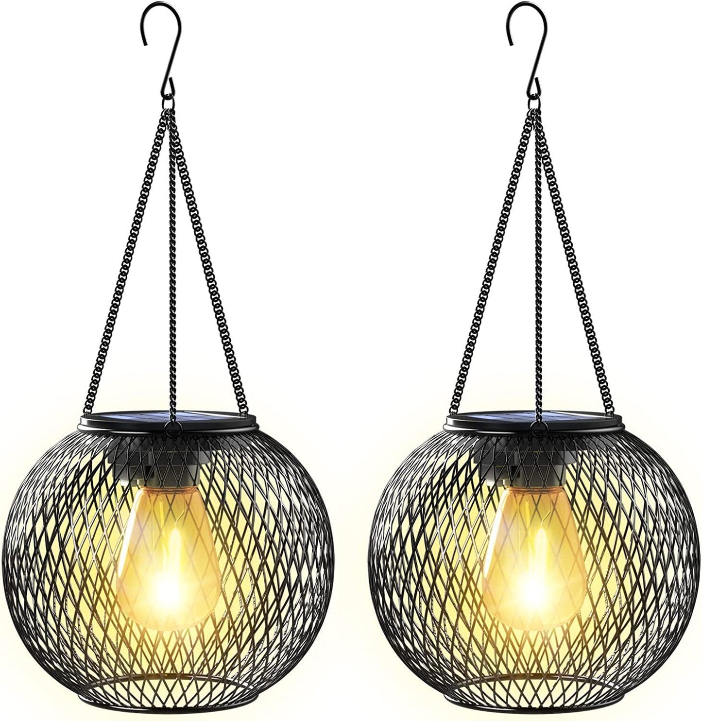 Lampe solaire suspendue en métal