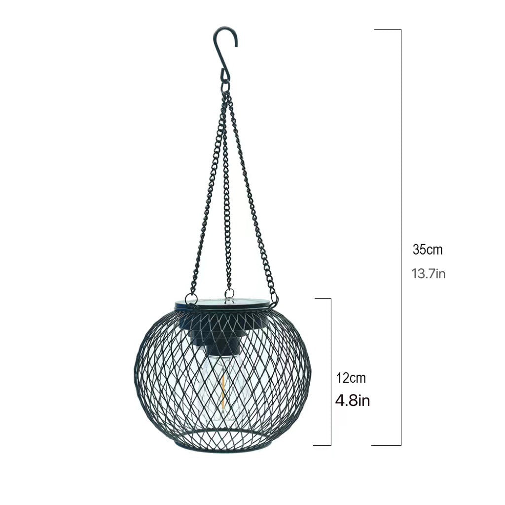 Lampe solaire suspendue en métal