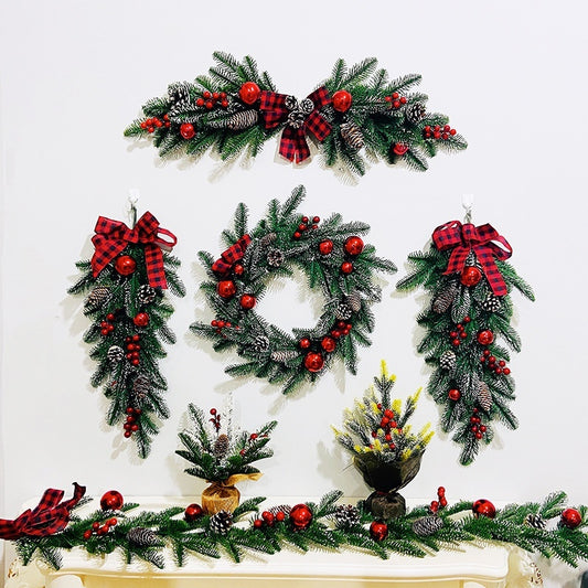 Christmas Garland Rattan Horn Door Hanging Mall And Shop Show Window Scene Layout