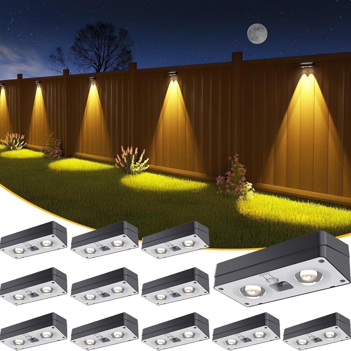 Lampe solaire extérieur murale 
Éclairage jardin chaleureux et décoratif