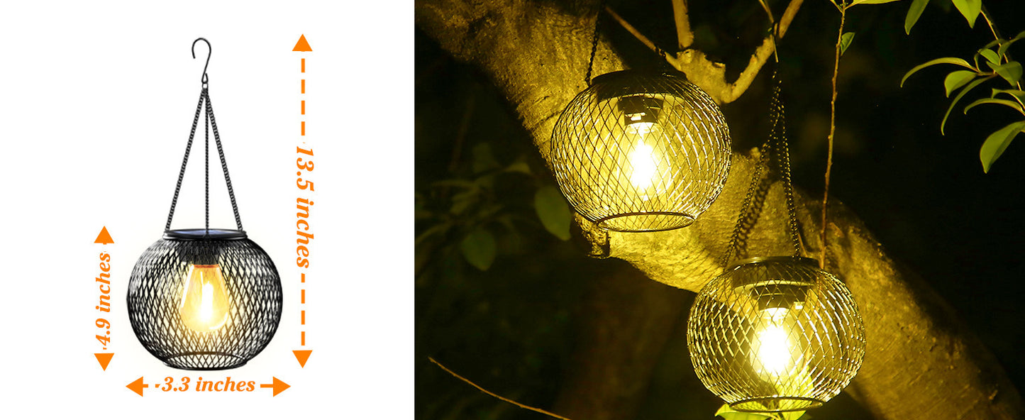 Lampe solaire suspendue en métal